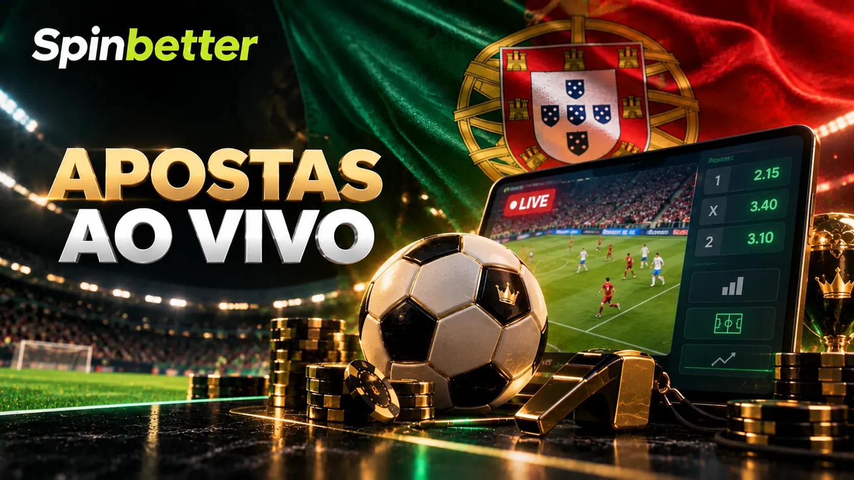 Ecrã com um jogo de futebol em direto e as quotas ao lado
