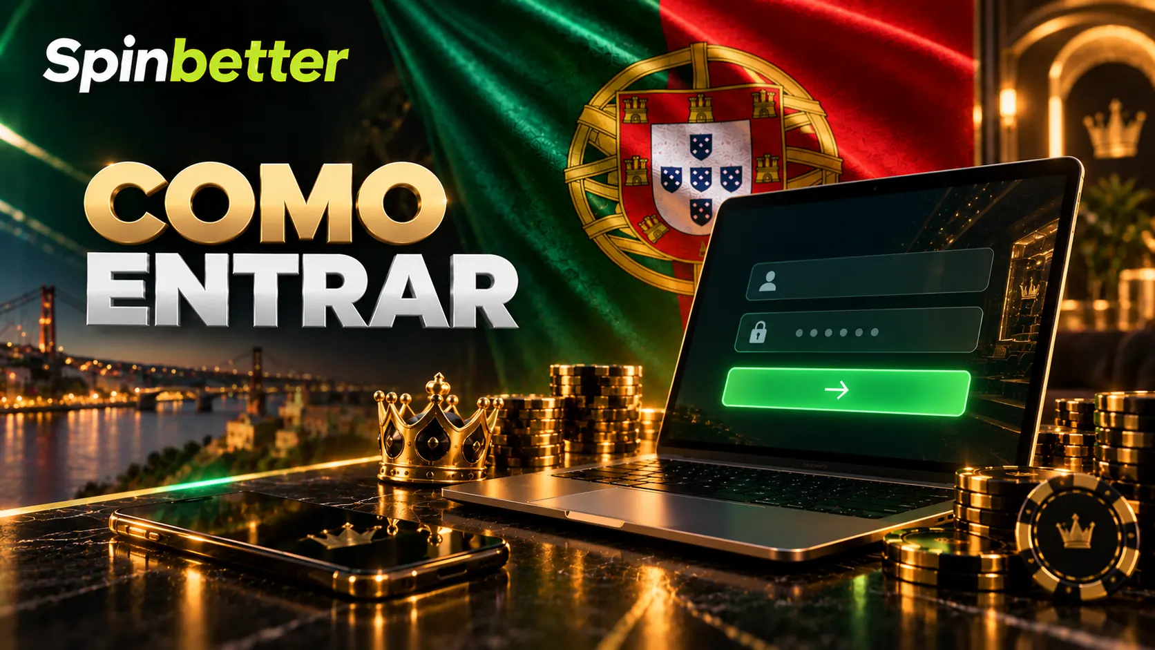 Formulário de entrada com campos de utilizador e palavra-passe